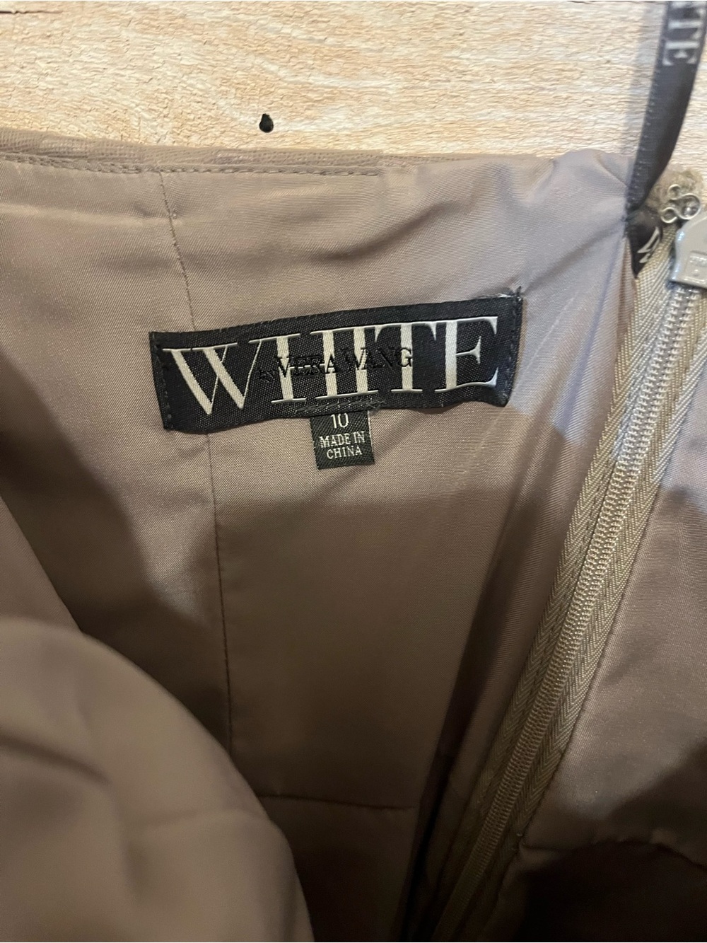 Vera Wang Strapless Gray Tulle Dress with Black Sash - Picture 5 of 5